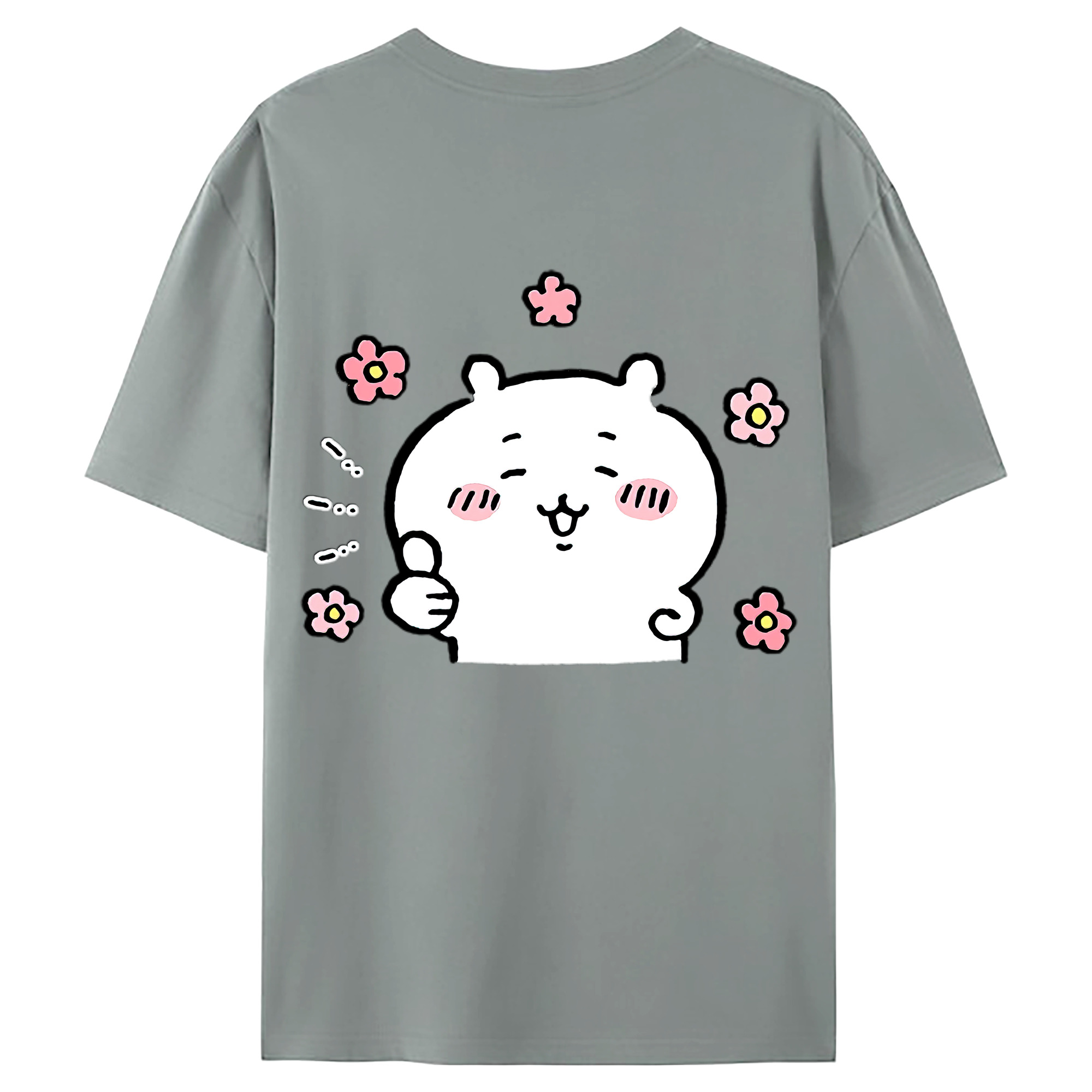 （画像用） ちいかわ ちいかわ Chii-kawa chiikawa 綿100％ メンズ半袖Tシャツ（バックプリント） 通気性